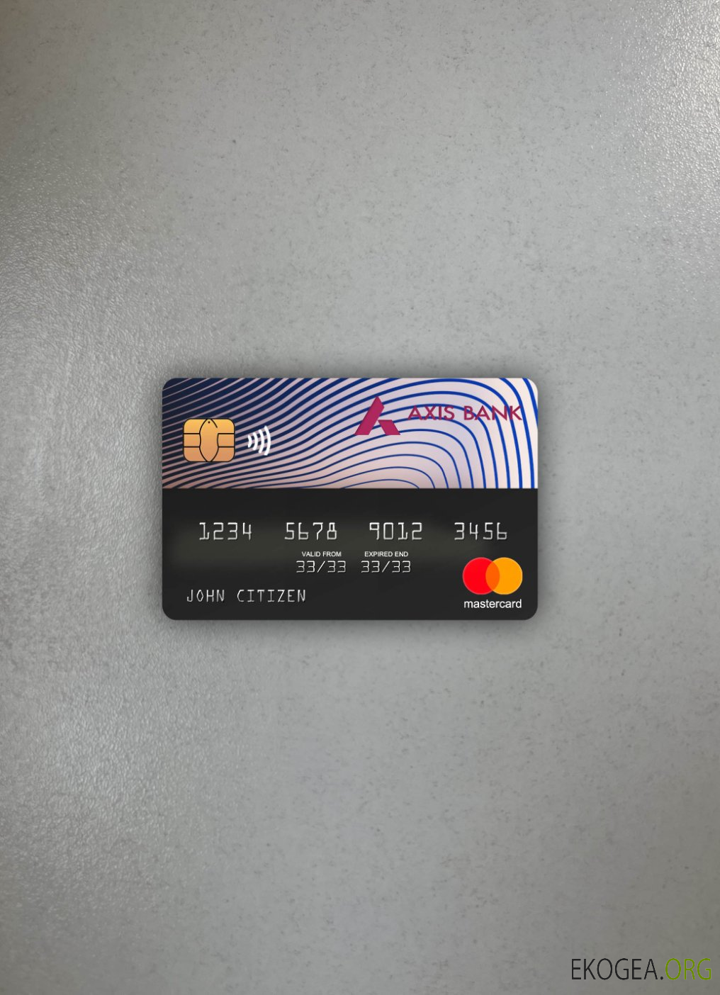 Photolook mastercard de la banque Axis Inde , avant